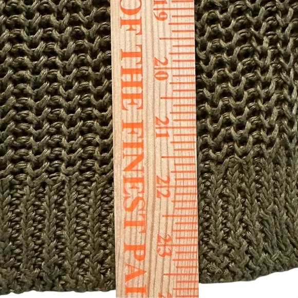 Banana Republic 100% Linen Open Knit V-Neck Sweater Olive Green Medium - Picture 4 of 10